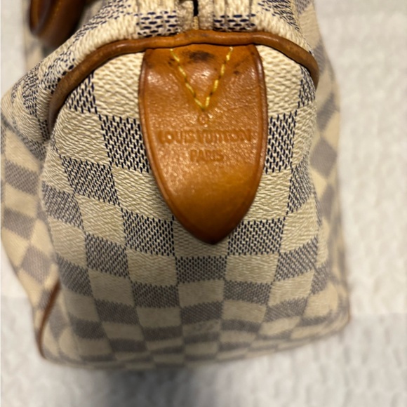 Louis Vuitton Cream and Brown Checkered Satchel - Picture 3 of 4